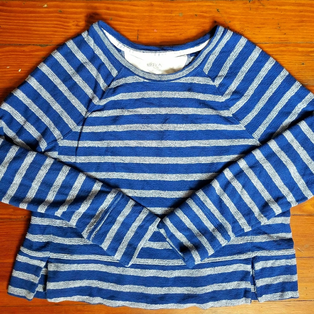 Blue Striped Sweater Long Sleeves